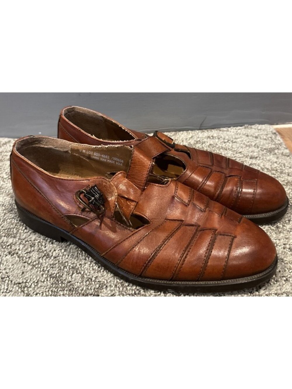 Hunt club Strap Men's Size 9M Shoes Leather preppy Vtg Retro y2K Business Casual